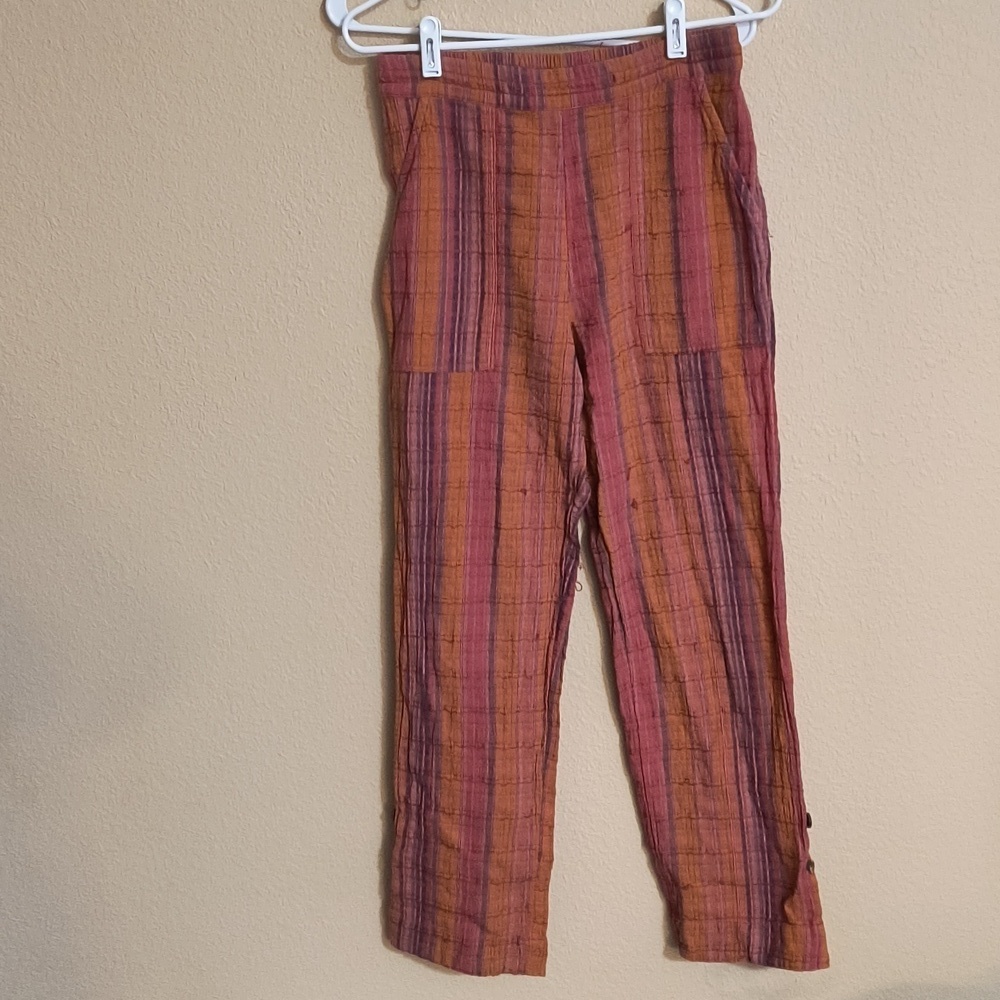 Sundance Caravan Cotton Pink/Orange Stripe Pants Size XS
